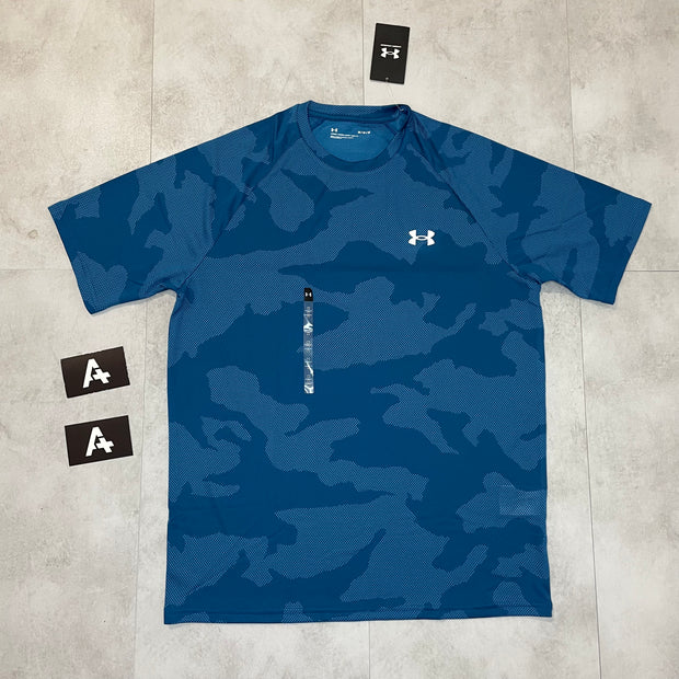 UA CAMO T-SHIRT - VARSITY BLUE